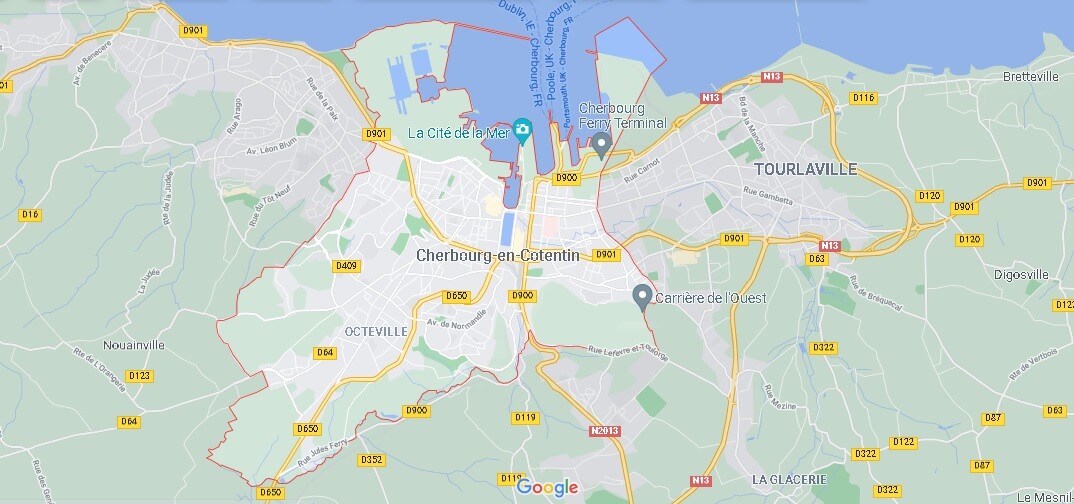 Carte Cherbourg-Octeville