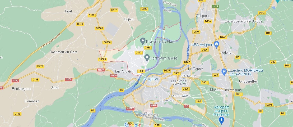Carte Plan Villeneuve-lès-Avignon
