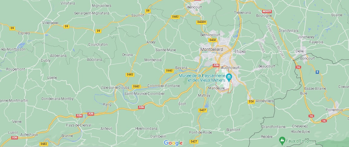 Dans quelle région se trouve Valentigney