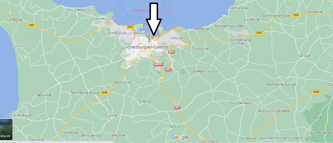 Où se situe Cherbourg-Octeville (Code postal 50100)