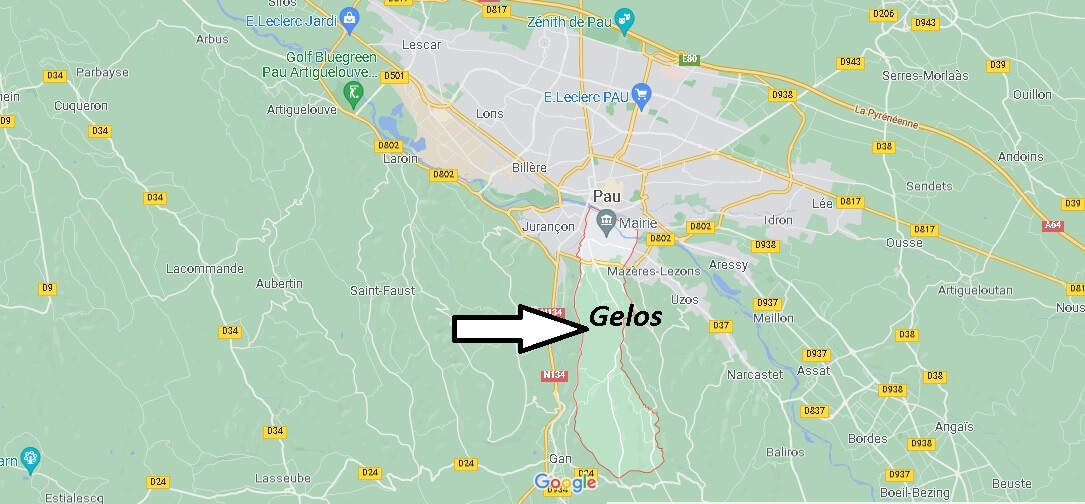 Où se situe Gelos (Code postal 64110)