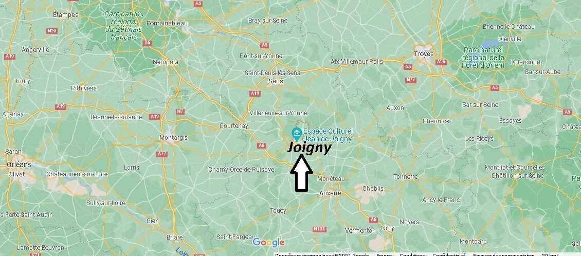 Où se situe Joigny (Code postal 89300)