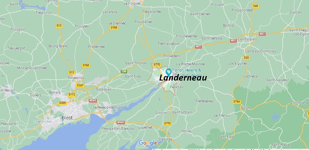 Où se situe Landerneau (Code postal 29800)