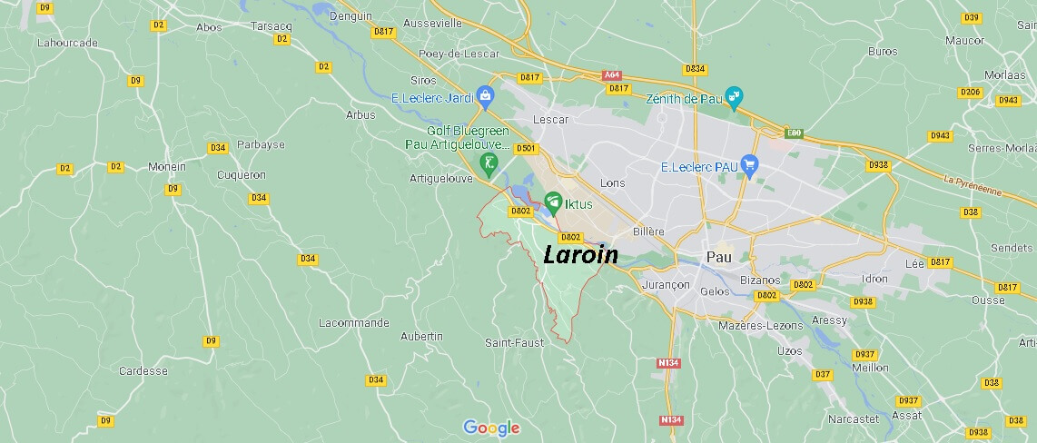 Où se situe Laroin (Code postal 64110)