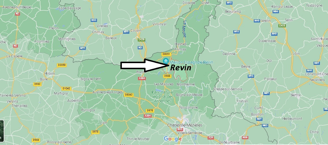 Où se situe Revin (Code postal 08500)
