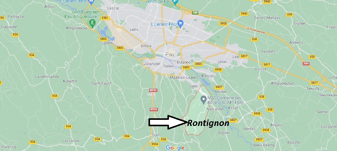 Où se situe Rontignon (Code postal 64110)
