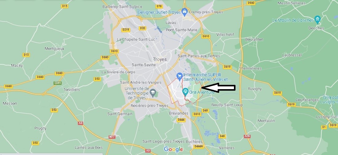 Où se situe Saint-Julien-les-Villas (Code postal 10800)