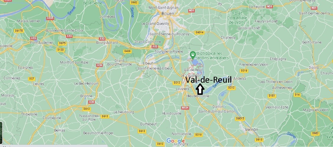 Où se situe Val-de-Reuil (Code postal 27100)