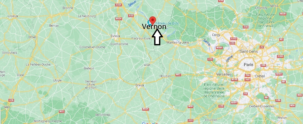 Où se situe Vernon (Code postal 27200)