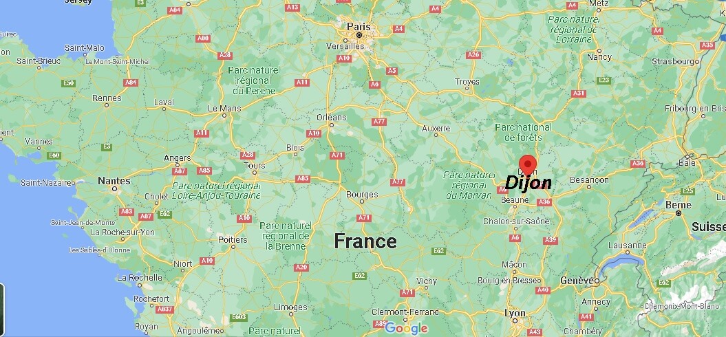 Où se trouve Dijon sur la carte de la France