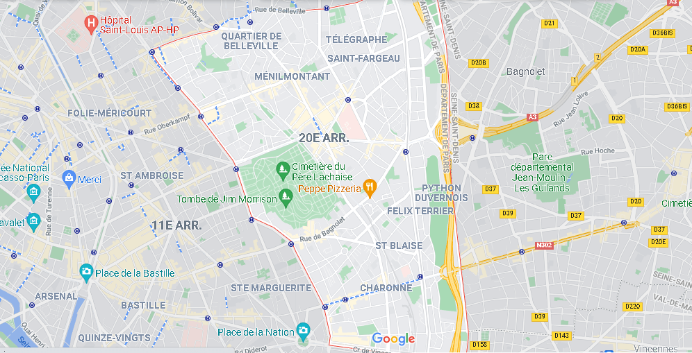 Où se trouve Paris 20e Arrondissement