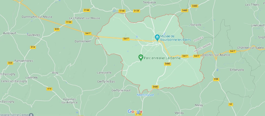 Carte Bourbonne-les-Bains