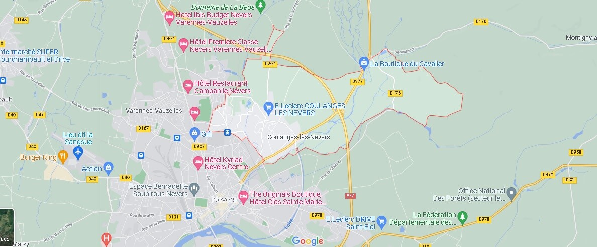 Carte Coulanges-lès-Nevers