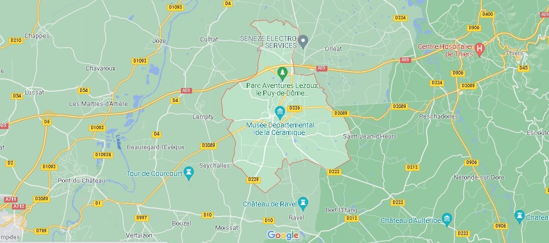 Carte Lezoux