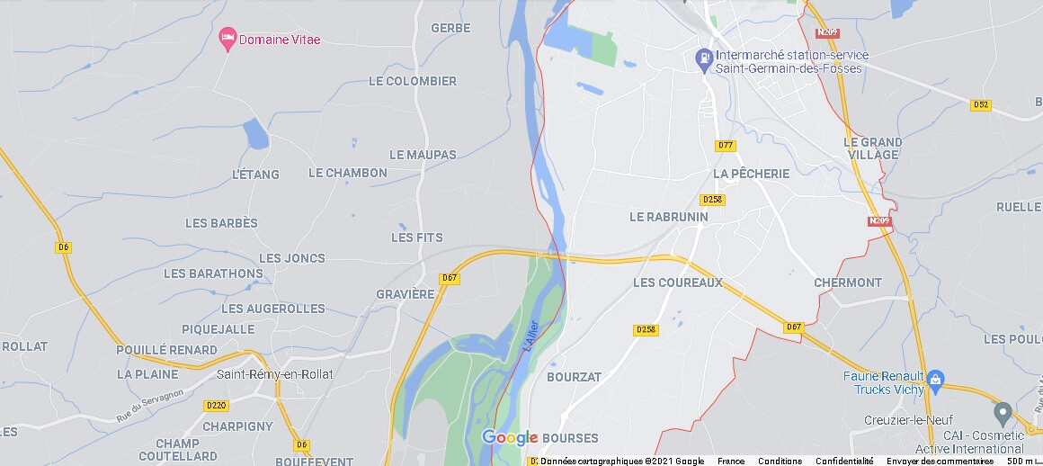 Carte Saint-Germain-des-Fossés