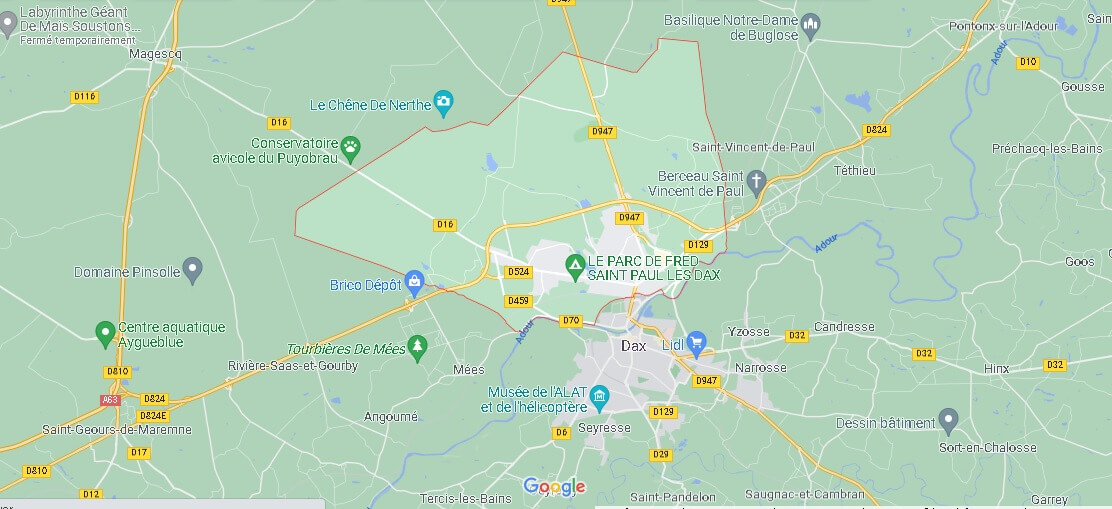 Carte Saint-Paul-lès-Dax