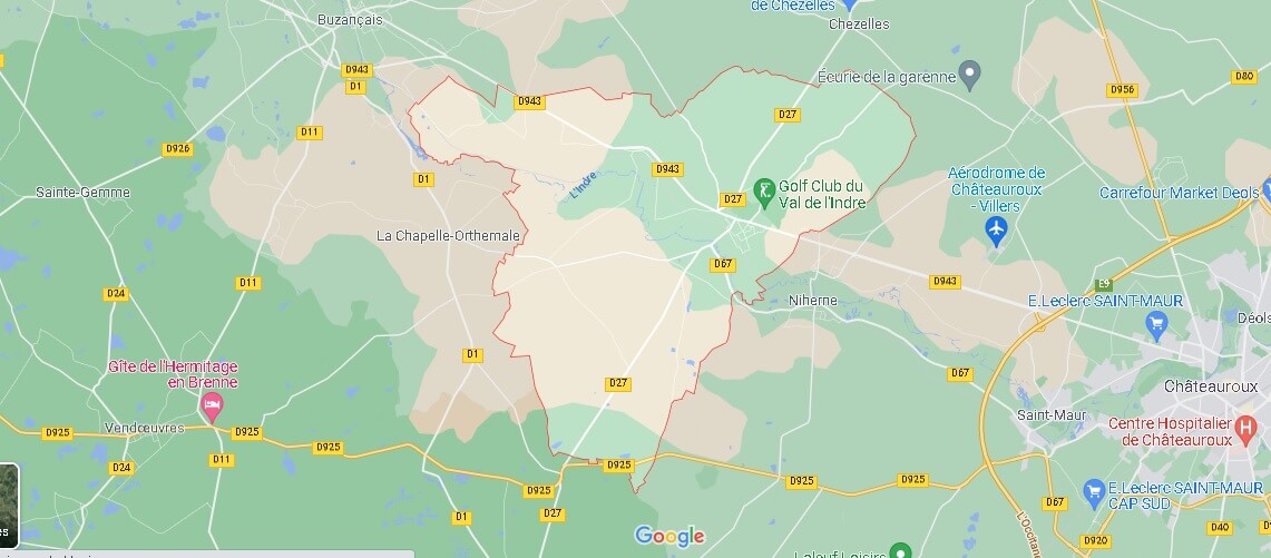 Carte Villedieu-sur-Indre