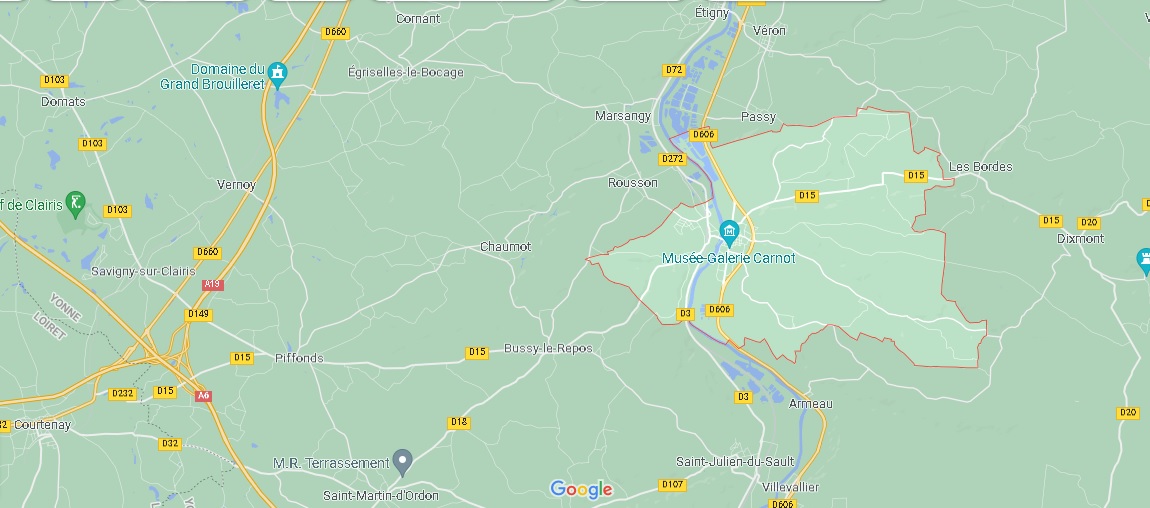 Carte Villeneuve-sur-Yonne