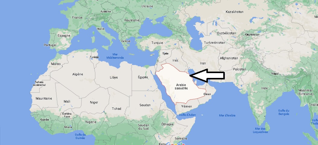 Carte de l'Arabie Saoudite