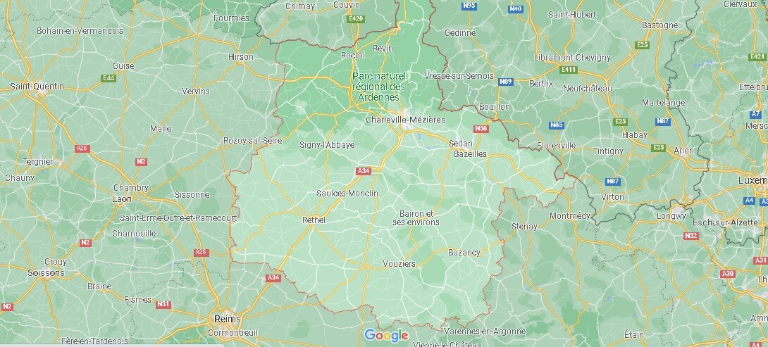 Carte les Ardennes