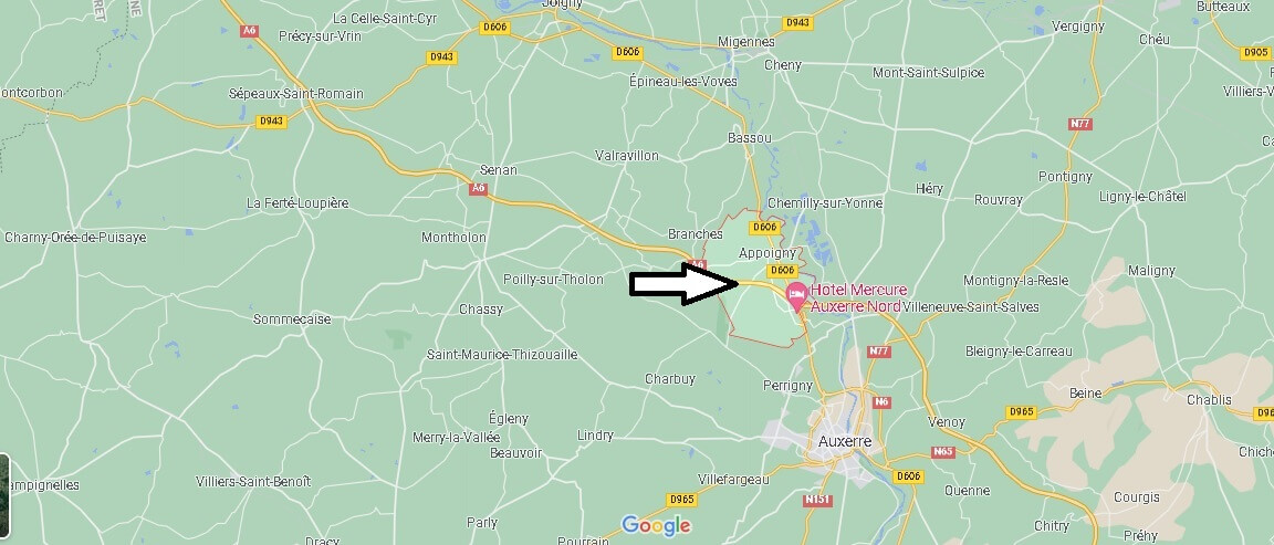 Où se situe Appoigny (Code postal 89380)
