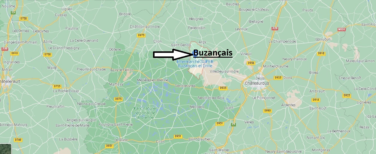 Où se situe Buzançais (Code postal 36500)