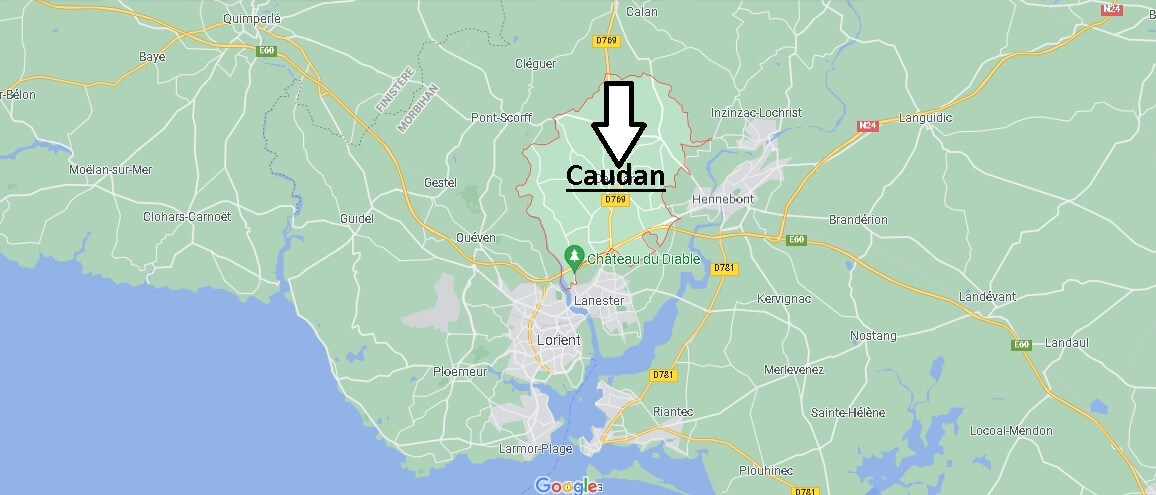 Où se situe Caudan (Code postal 56850)