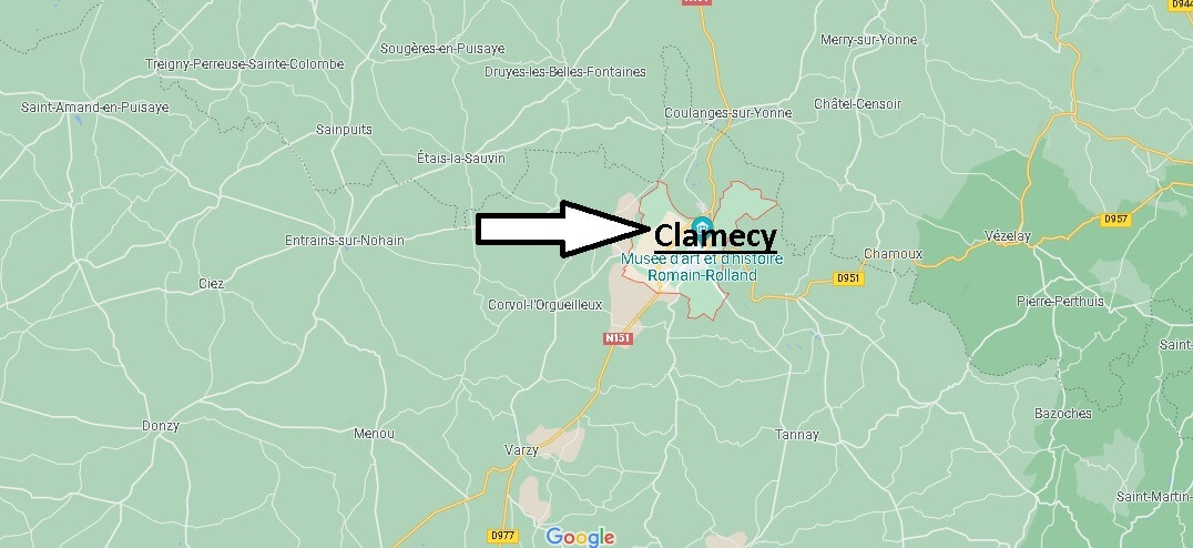 Où se situe Clamecy (Code postal 58500)