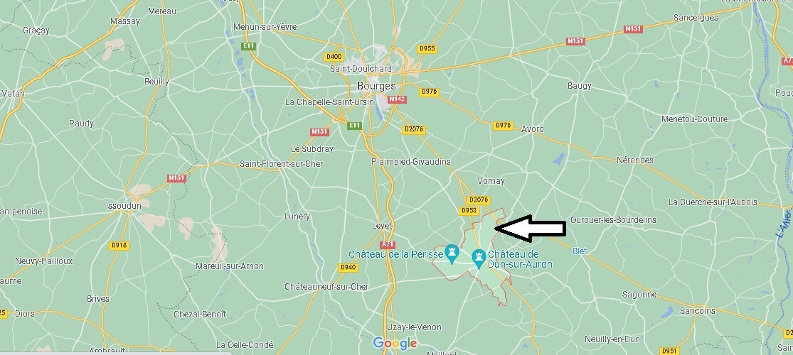 Où se situe Dun-sur-Auron (Code postal 18130)