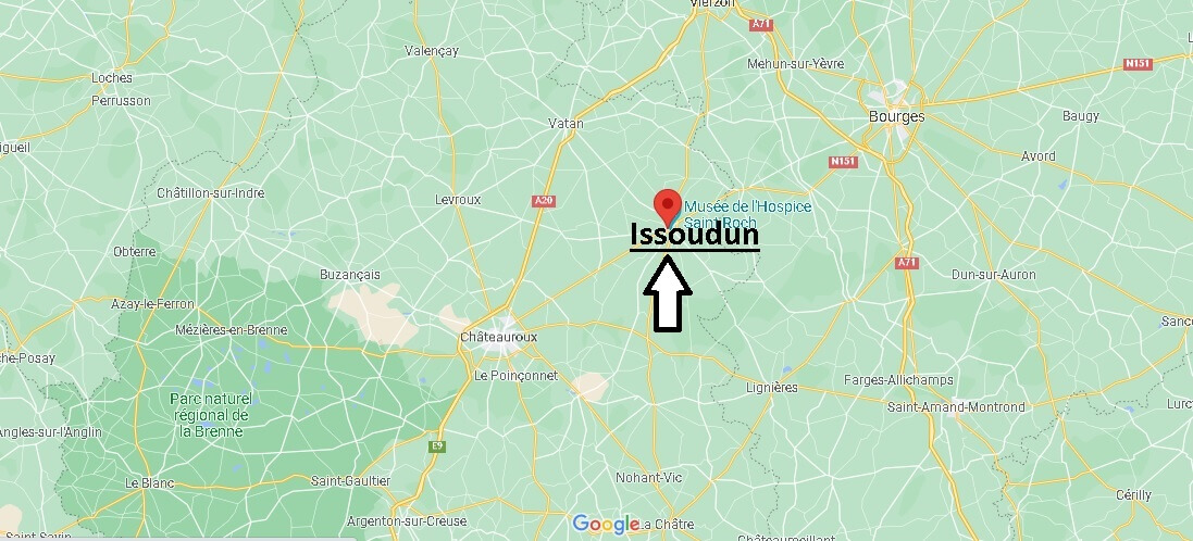 Où se situe Issoudun (Code postal 36100)