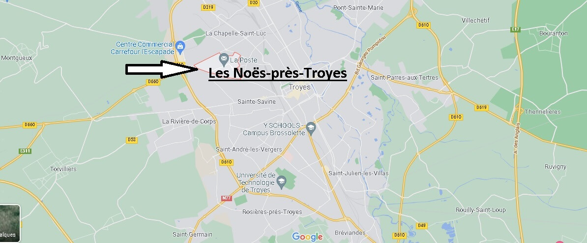 Où se situe Les Noës-près-Troyes (Code postal 10420)