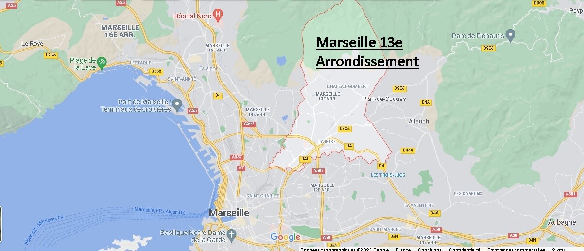 Où se situe Marseille 13e Arrondissement (Code postal 13013)