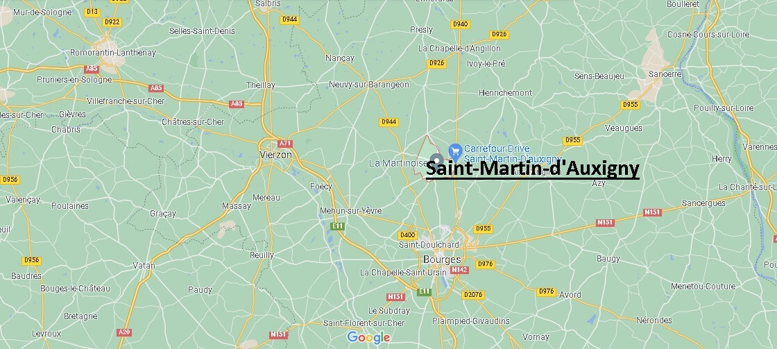 Où se situe Saint-Martin-d'Auxigny (Code postal 18110)