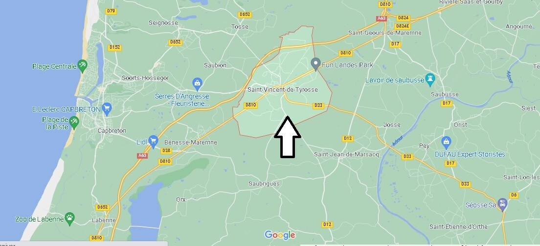 Où se situe Saint-Vincent-de-Tyrosse (Code postal 40230)