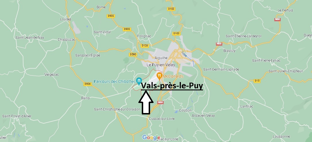 Où se situe Vals-près-le-Puy (Code postal 43750)