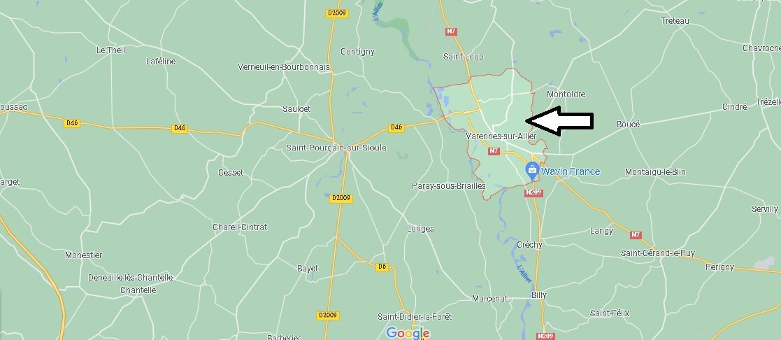 Où se situe Varennes-sur-Allier (Code postal 03150)