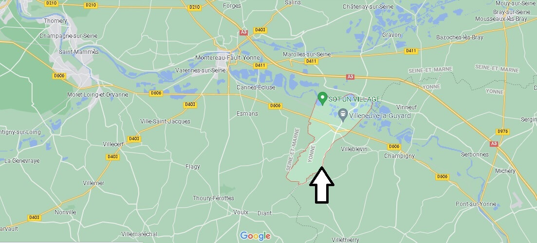 Où se situe Villeneuve-la-Guyard (Code postal 89340)