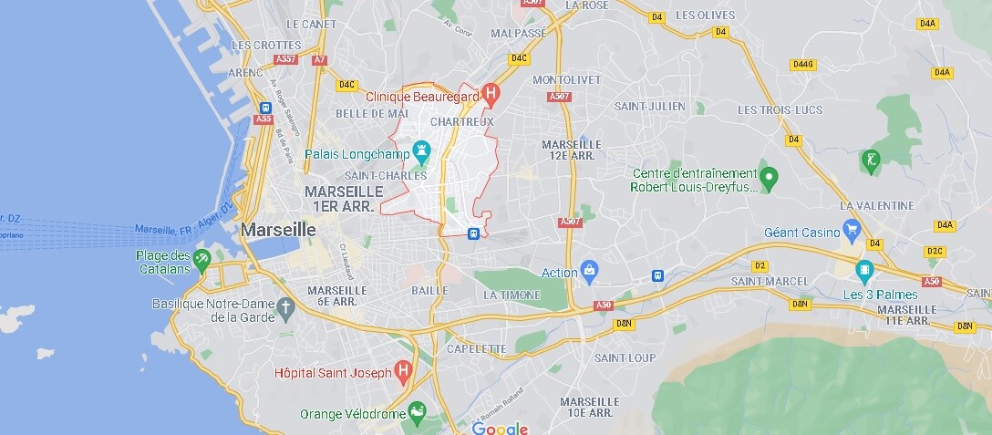 Où se situe le 4e arrondissement à marseille (Code postal 13004)