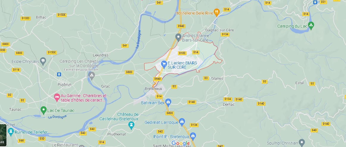Carte Biars-sur-Cère