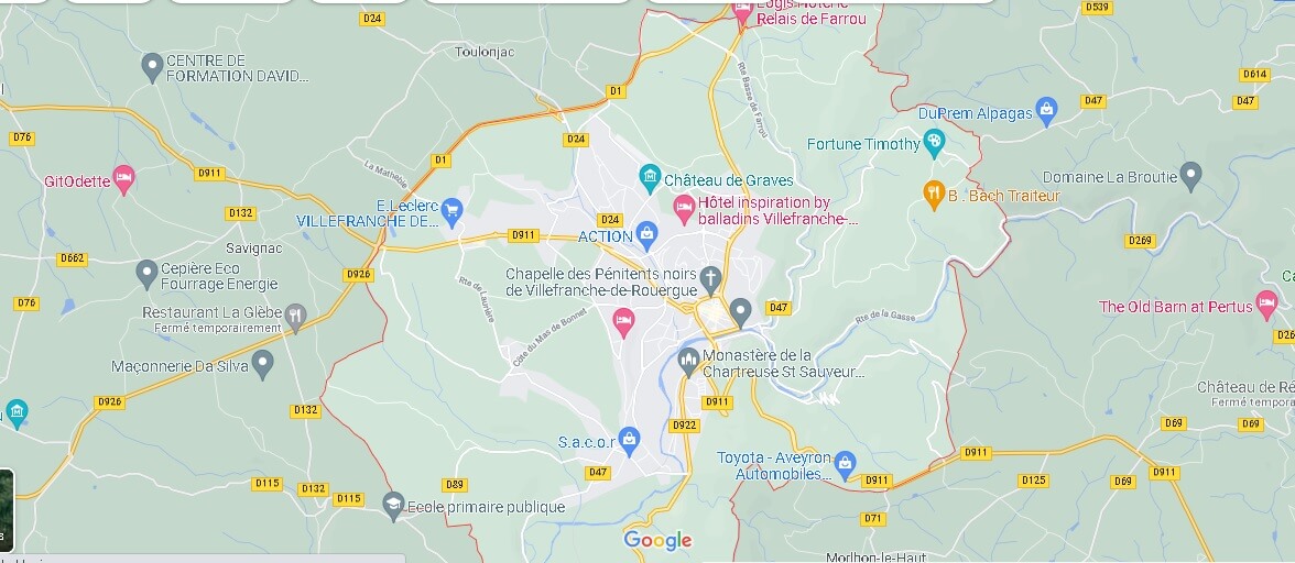 Carte Villefranche-de-Rouergue