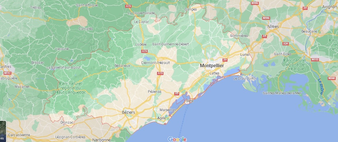 Carte l'Hérault