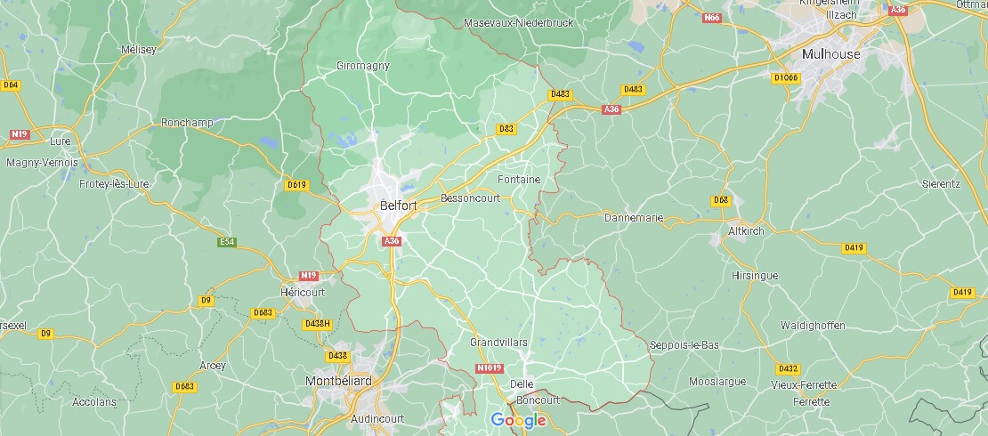 Carte le Territoire de Belfort