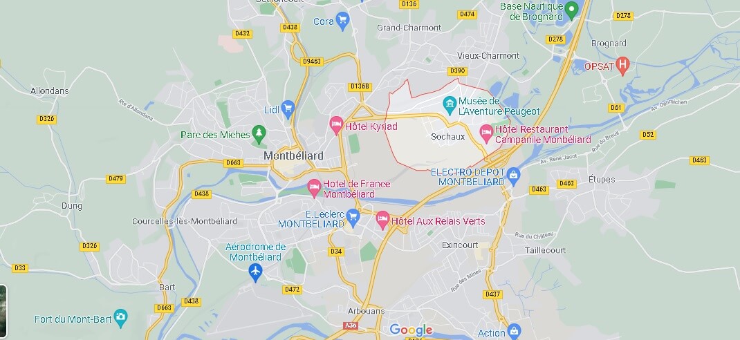 Dans quelle région se trouve Sochaux