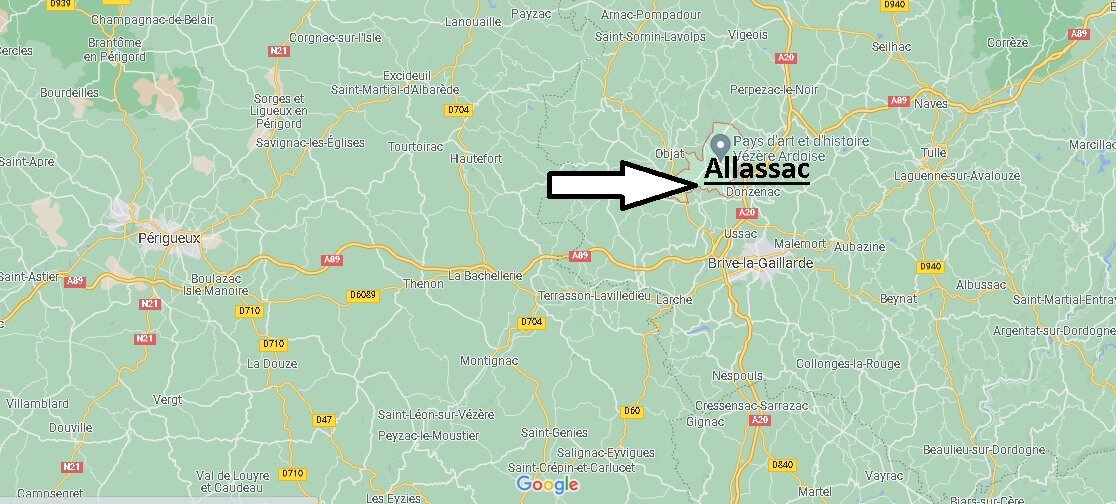Où se situe Allassac (Code postal 19240)