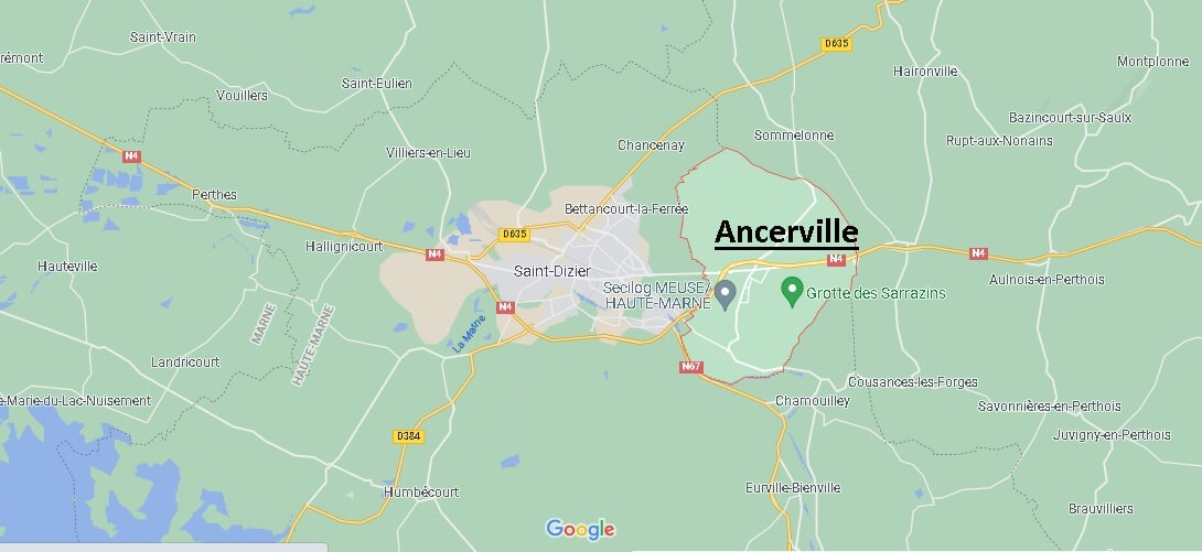 Où se situe Ancerville (Code postal 55170)