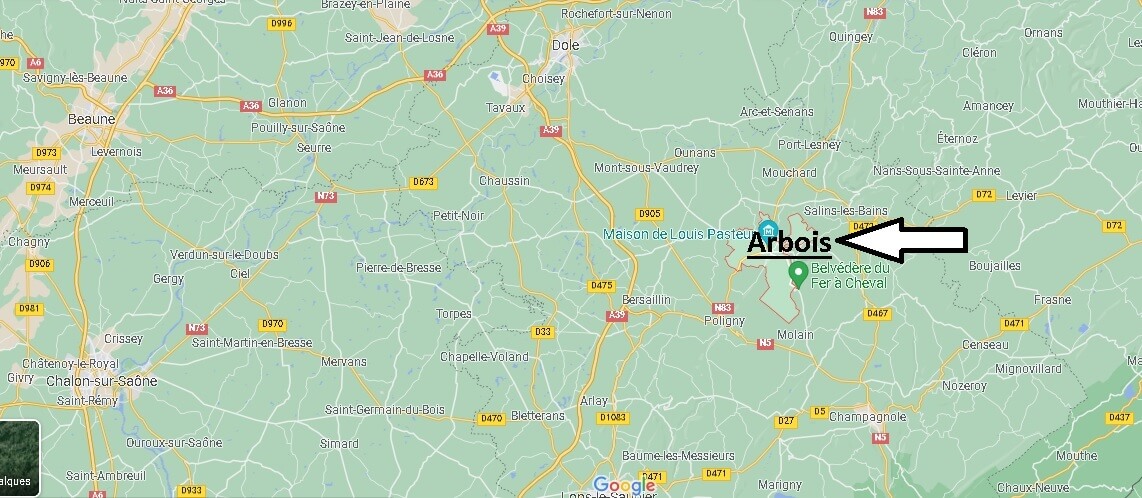 Où se situe Arbois (Code postal 39600)