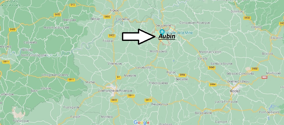 Où se situe Aubin (Code postal 12110)