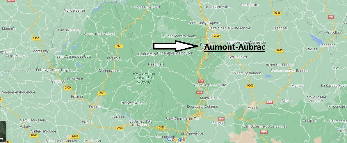 Où se situe Aumont-Aubrac (Code postal 48130)