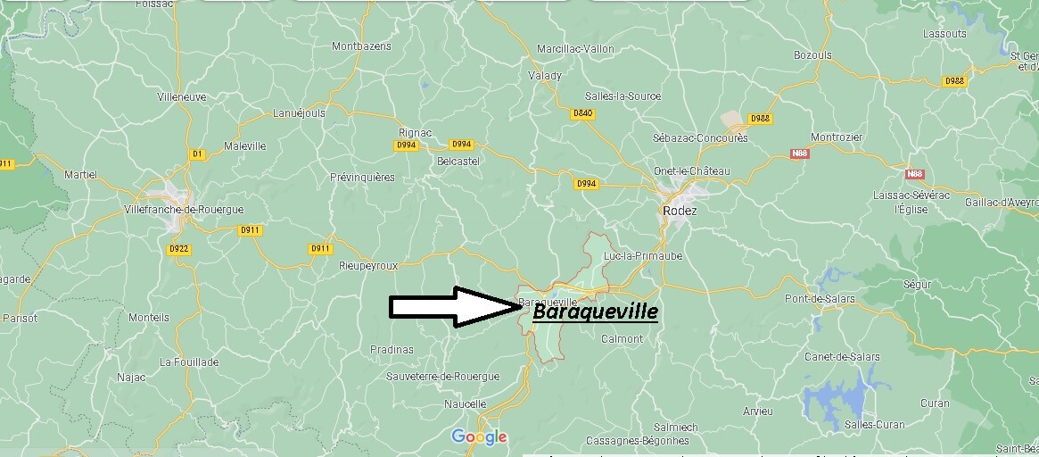 Où se situe Baraqueville (Code postal 12160)