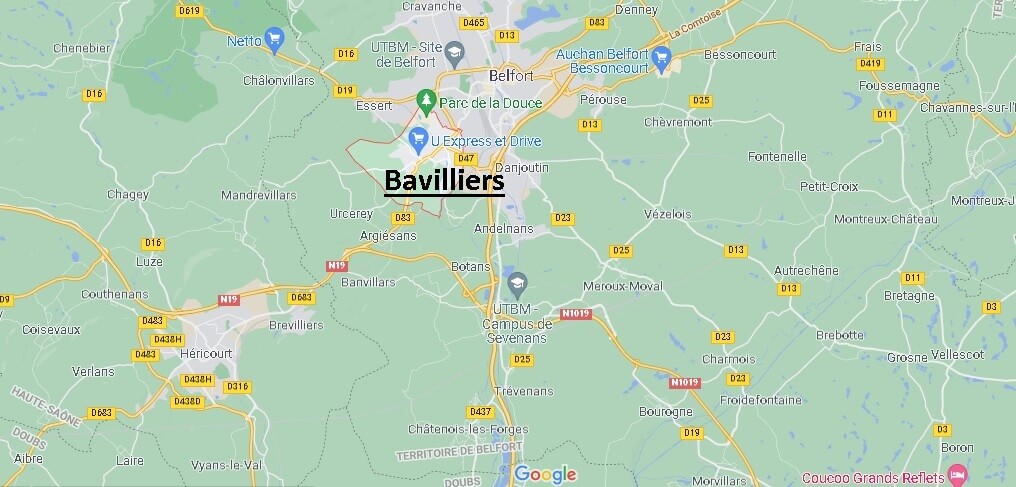 Où se situe Bavilliers (Code postal 90800)